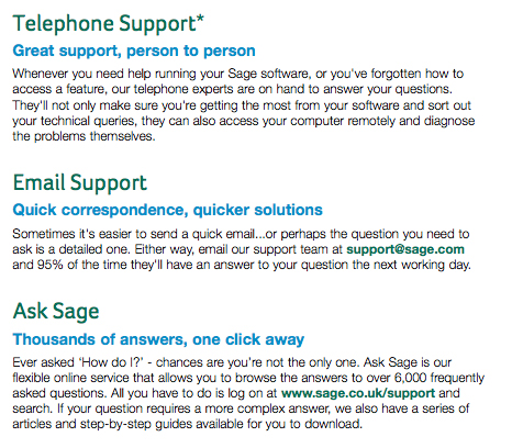 Telephone Support, Email Support, Ask Sage